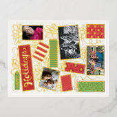 カスタム写真クリスマスプレゼント実在フォイル 箔シーズンポストカード (正面)