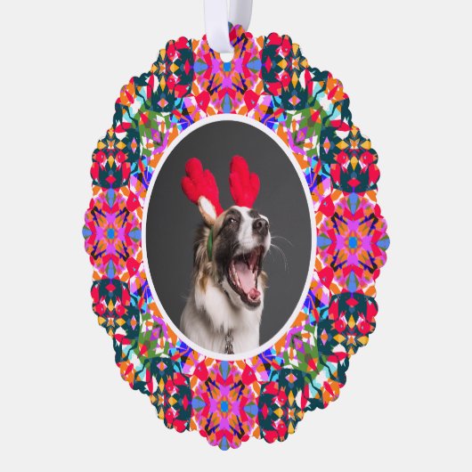 カスタム写真クリスマスペットドッグキャットメモリアル オーナメントカード (左)