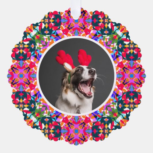 カスタム写真クリスマスペットドッグキャットメモリアル オーナメントカード (正面)