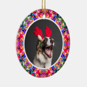 カスタム写真クリスマスペットドッグキャットメモリアル セラミックオーナメント (右)