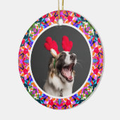 カスタム写真クリスマスペットドッグキャットメモリアル セラミックオーナメント (左)