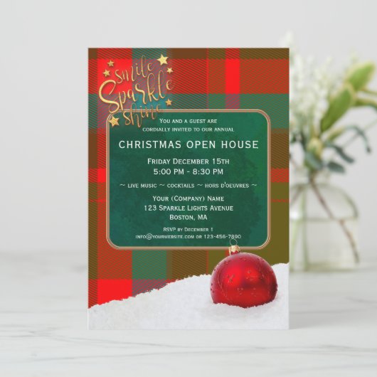 カスタム写真クリスマスホリデー招待状またはカード 招待状 (スタンド正面)