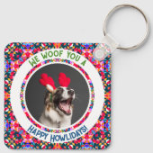 カスタム写真クリスマス犬ママカラフル母 キーホルダー (裏面)