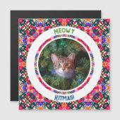 カスタム写真クリスマス猫パパパパカカラフルード (正面/裏面)