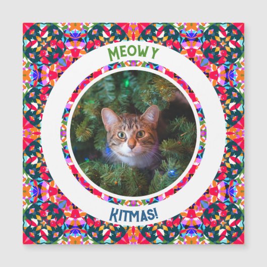 カスタム写真クリスマス猫パパパパカカラフルード (正面)