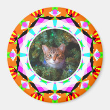 カスタム写真クリスマス猫ママ母ママパパオレンジピンク