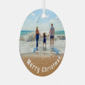 カスタム写真クリスマス装飾家族の贈り物 メタルオーナメント (正面右)