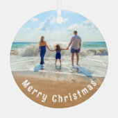 カスタム写真クリスマス装飾家族の贈り物 メタルオーナメント (裏面)