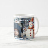 カスタム写真クリスマス雪だるま冬場 コーヒーマグカップ (正面右)