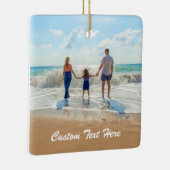 カスタム写真クリスマス飾りギフトと文字 セラミックオーナメント (右)