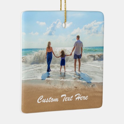 カスタム写真クリスマス飾りギフトと文字 セラミックオーナメント (右)