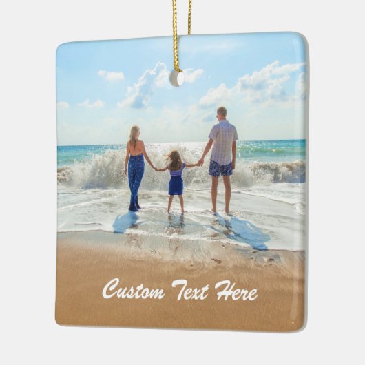 カスタム写真クリスマス飾りギフトと文字 セラミックオーナメント (左)