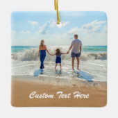 カスタム写真クリスマス飾りギフトと文字 セラミックオーナメント (正面)