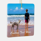 カスタム写真クリスマス飾りペット写真 セラミックオーナメント (右)