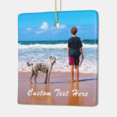 カスタム写真クリスマス飾りペット写真 セラミックオーナメント (左)