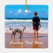 カスタム写真クリスマス飾りペット写真 セラミックオーナメント (裏面)