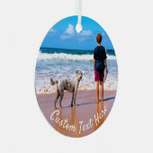 カスタム写真クリスマス飾りペット写真 メタルオーナメント (正面右)