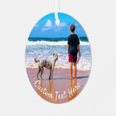 カスタム写真クリスマス飾りペット写真 メタルオーナメント (正面左)