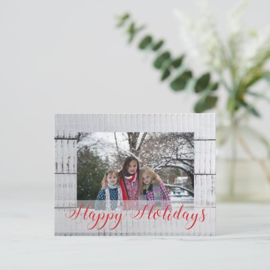 カスタム写真クリスマス シーズンポストカード (スタンド正面)