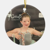 カスタム写真クリスマス セラミックオーナメント (正面)