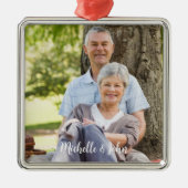 カスタム写真クリスマス メタルオーナメント (正面)