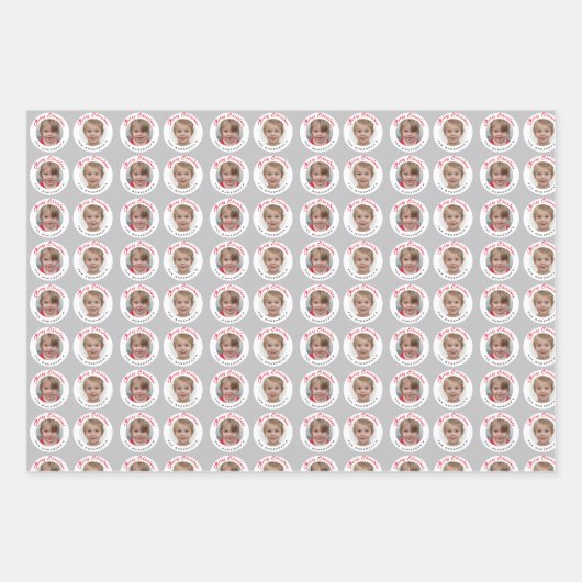 カスタム写真クリスマス ラッピングペーパーシート (正面3)