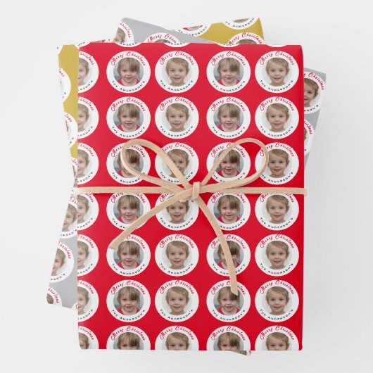 カスタム写真クリスマス ラッピングペーパーシート (インサイチュ)