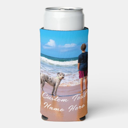 カスタム写真クーラーボックスお客様の写真と文字 スリム缶クーラー (Seltzer正面)