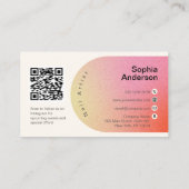 カスタム写真グリッターきらめく爪、 ネイル美しいサロン 名刺 (裏面)