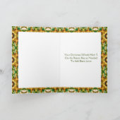 カスタム写真グリーティンググリーンブラウンのクリスマススター シーズンカード (内部)