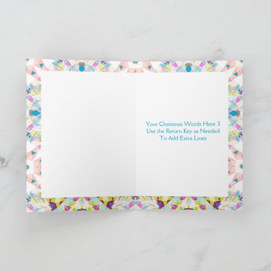 カスタム写真グリーティングパープルスタークリスマスカード シーズンカード (内部)