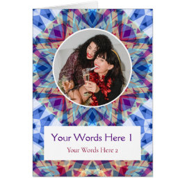 カスタム写真グリーティングブルースタークリスマスカード