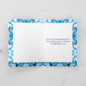 カスタム写真グリーティングブルースタークリスマスカード シーズンカード (内部)