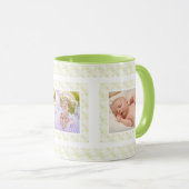 カスタム写真グリーンパターン母の日ママ母ママ マグカップ (正面右)