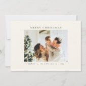 カスタム写真グリーンレッドクリスマスツリータイガーユニーク シーズンカード (正面)