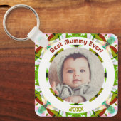 カスタム写真グリーン母の日のミイラ最高のー キーホルダー (正面)