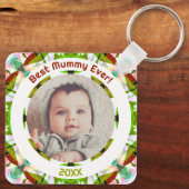 カスタム写真グリーン母の日のミイラ最高のー キーホルダー (裏面)