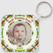 カスタム写真グリーン母の日のミイラ最高のー キーホルダー (裏面)