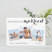 カスタム写真コラージペットドッグ結婚の駆け落ち セーブザデート (スタンド正面)