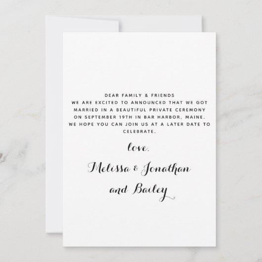 カスタム写真コラージペットドッグ結婚の駆け落ち セーブザデート (裏面)