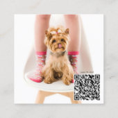 カスタム写真コラージモノグラムドッグソーシャルメディア スクエア名刺 (裏面)