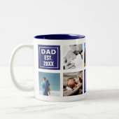 カスタム写真コラージュとパパ文字マス ツートーンマグカップ (左)