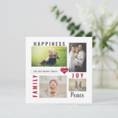 カスタム写真コラージュとラブジョイピースファミリー シーズンカード (スタンド正面)