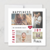 カスタム写真コラージュとラブジョイピースファミリー マグネット招待状 (正面)