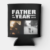 カスタム写真コラージュの父の年の黒 缶クーラー (正面)