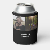 カスタム写真コラージュの父の年の黒 缶クーラー (缶裏面)