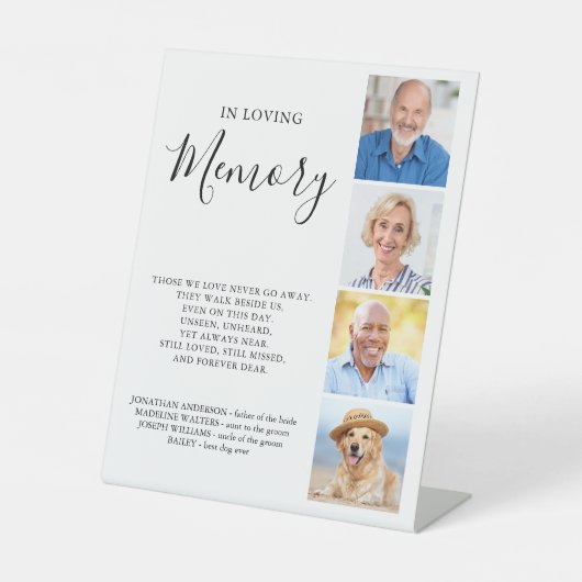 カスタム写真コラージュパーソナライズされた結婚の記念 台座サイン (正面)