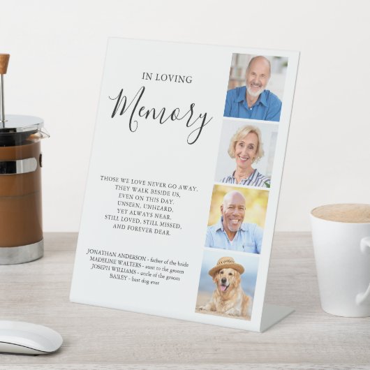 カスタム写真コラージュパーソナライズされた結婚の記念 台座サイン (インサイチュ)