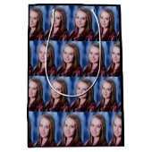 カスタム写真コラージュパーソナライズされた ミディアムペーパーバッグ (正面)