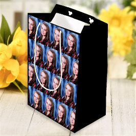 カスタム写真コラージュパーソナライズされた ミディアムペーパーバッグ